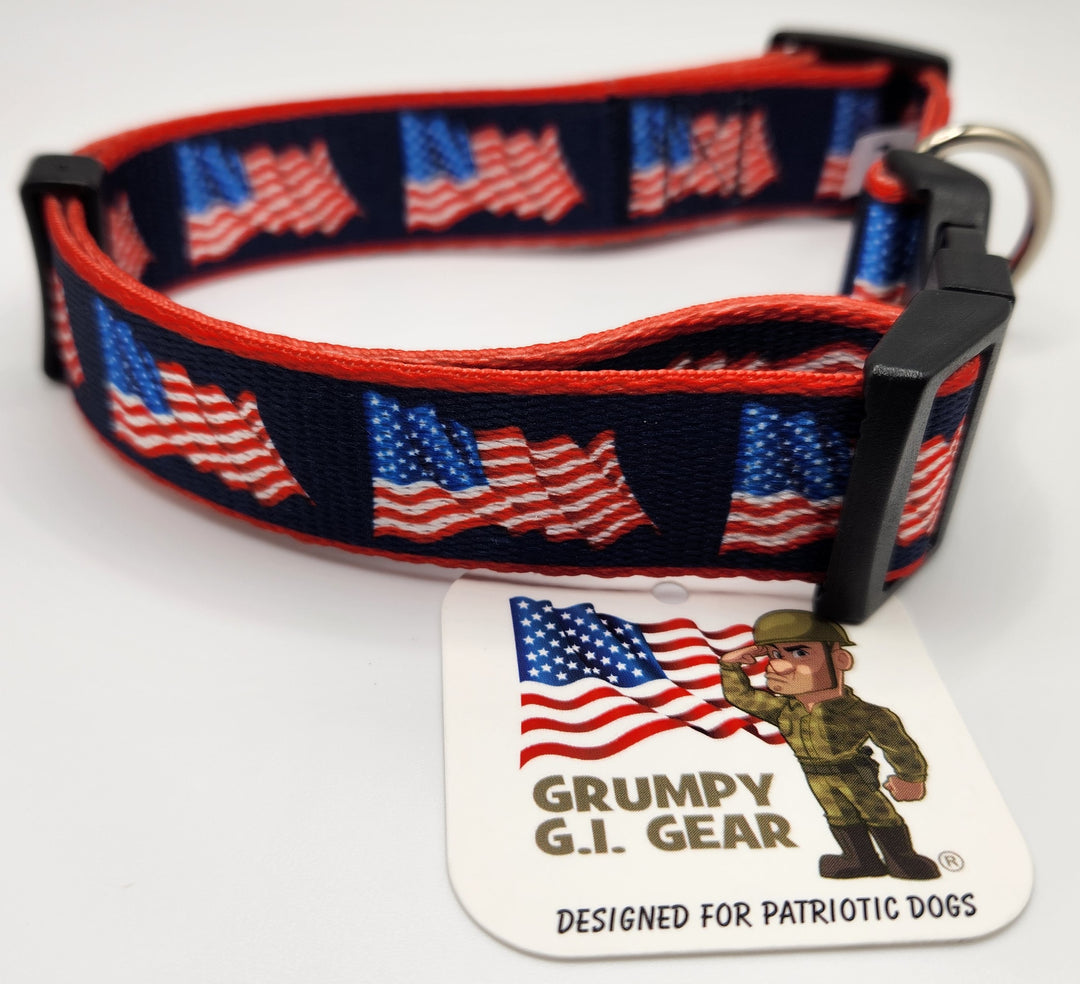 Patriotic Dog Collar, Leash and Bandana