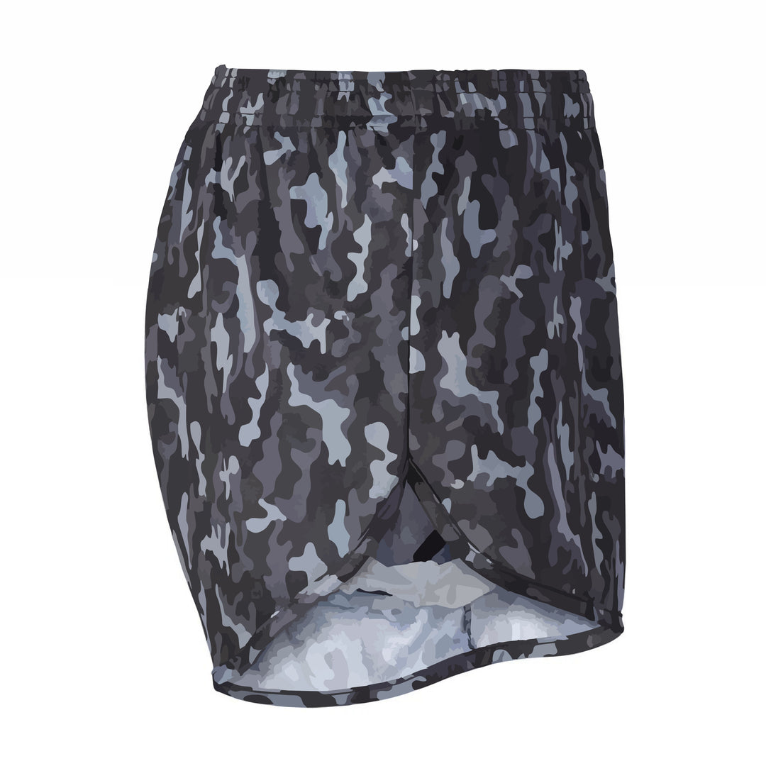 Black Camo Printed Running Short