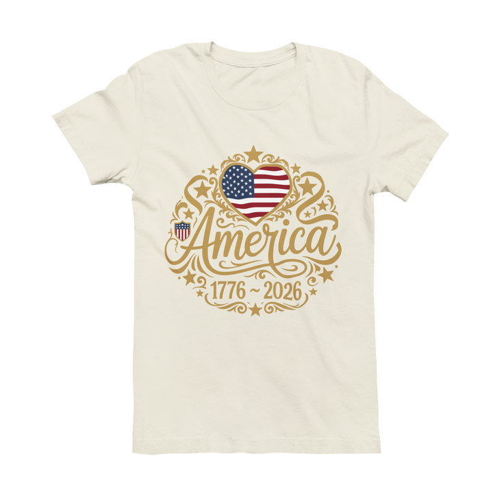 Heart-Shaped American Flag Tee