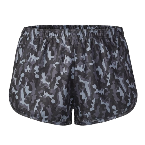 Black Camo Printed Running Short