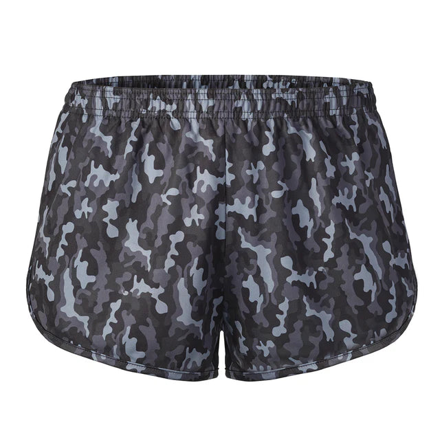 Black Camo Printed Running Short