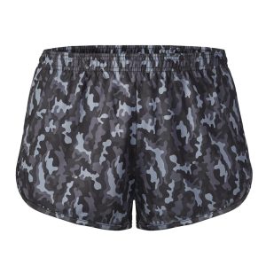 Black camouflage running shorts