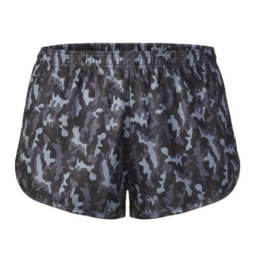 Black camouflage running shorts